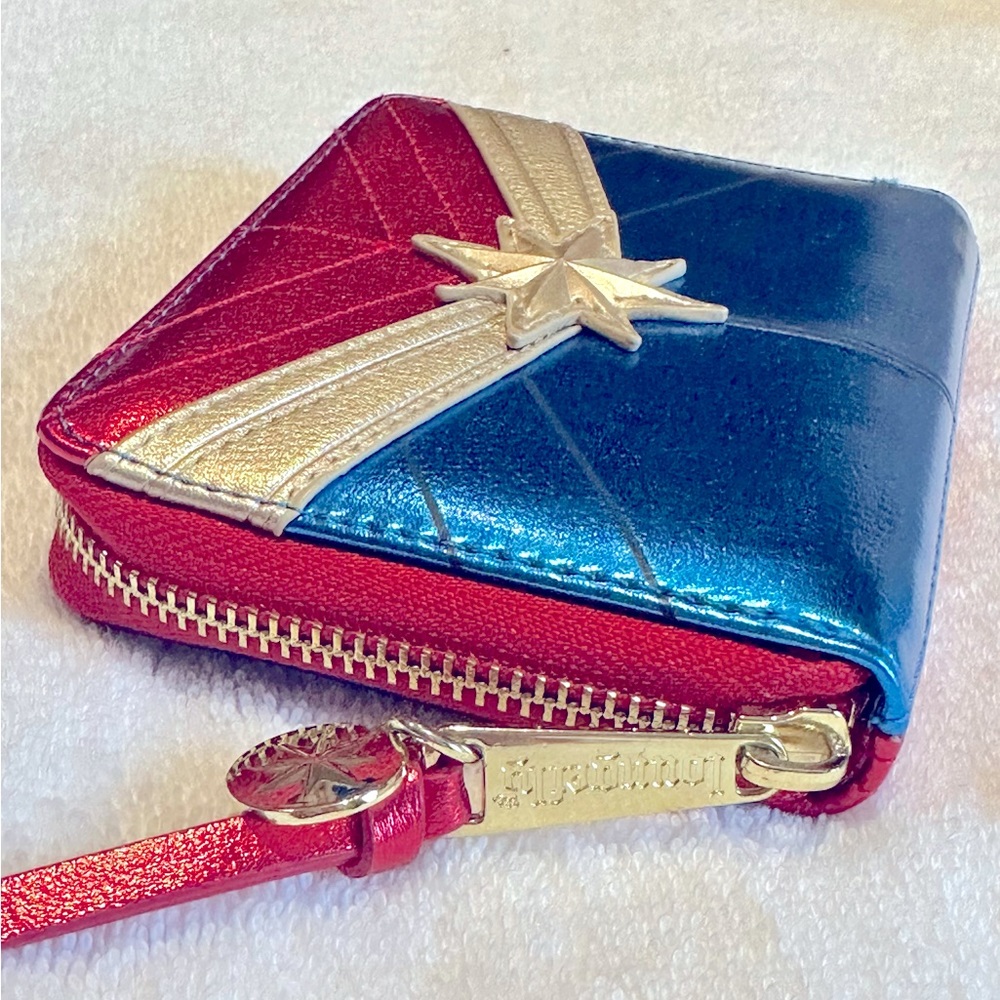 Loungefly Marvel Captain Marvel Classic Cosplay Zip Around Wallet